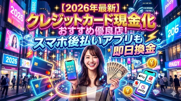 【2026年最新】クレジットカード現金化おすすめ優良店！後払いアプリも即日換金